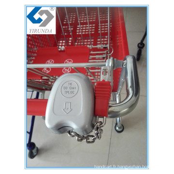Verrouillage de chariots à achats en alliage d&#39;aluminium de vente chaude pour supermarché
